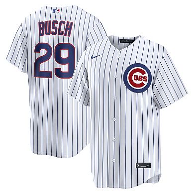 Men's Nike Michael Busch White Chicago Cubs Home Replica Jersey