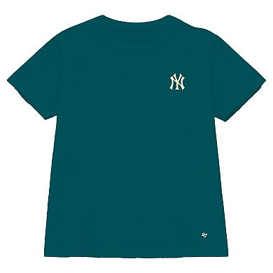 Women's '47 Teal New York Yankees Plus Size Leon City Cropped T-Shirt