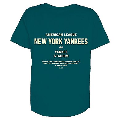 Women's '47 Teal New York Yankees Plus Size Leon City Cropped T-Shirt