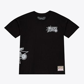 Men's Mitchell & Ness Black Philadelphia 76ers Chrome Heritage T-Shirt