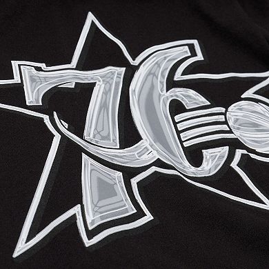 Men's Mitchell & Ness Black Philadelphia 76ers Chrome Heritage T-Shirt