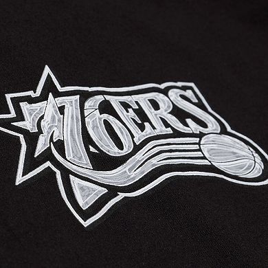 Men's Mitchell & Ness Black Philadelphia 76ers Chrome Heritage T-Shirt