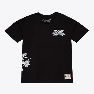 Men's Mitchell & Ness Black Philadelphia 76ers Chrome Heritage T-Shirt