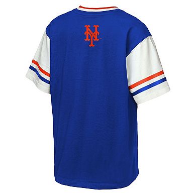 Youth Outerstuff Royal New York Mets Big League Base Runner Ringer T-Shirt