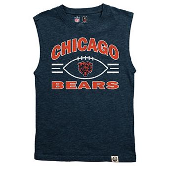 Youth Wes & Willy Navy Chicago Bears Muscle Tank Top