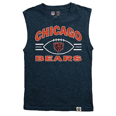 Youth Wes & Willy Navy Chicago Bears Muscle Tank Top