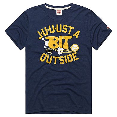 Men's Homage Navy Milwaukee Brewers Tri-Blend Hyperlocal T-Shirt