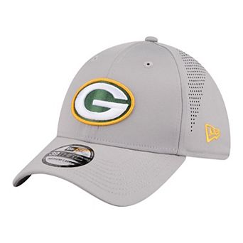 Men's New Era Gray Green Bay Packers Perforated 39THIRTY Flex Hat