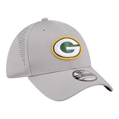 Men's New Era Gray Green Bay Packers Perforated 39THIRTY Flex Hat