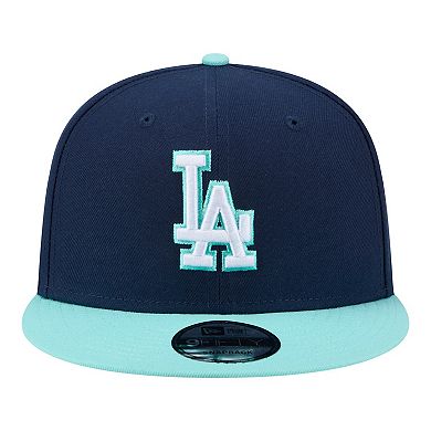 Men's New Era Navy/Turquoise Los Angeles Dodgers 2-Tone Color Pack 9FIFTY Snapback Hat