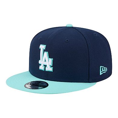 Men's New Era Navy/Turquoise Los Angeles Dodgers 2-Tone Color Pack 9FIFTY Snapback Hat