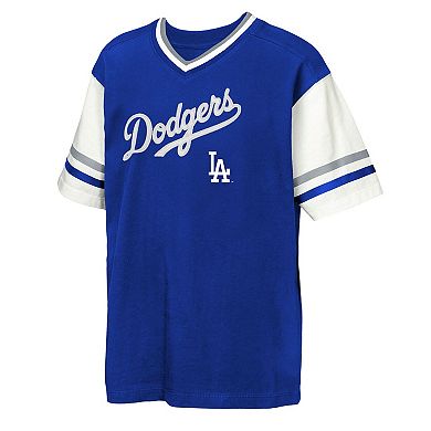 Youth Outerstuff Royal Los Angeles Dodgers Big League Base Runner Ringer T-Shirt