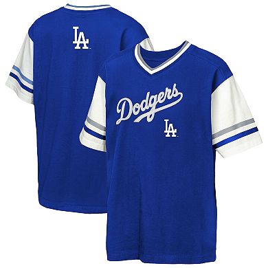 Youth Outerstuff Royal Los Angeles Dodgers Big League Base Runner Ringer T-Shirt