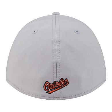 Men's New Era Gray Baltimore Orioles Patch 39THIRTY A-Frame M-Crown Perforated Flex Hat