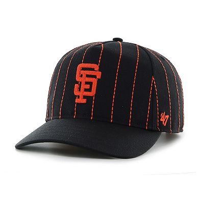 Men's '47 x Rawlings Black San Francisco Giants Pinstripe Hitch Adjustable Hat