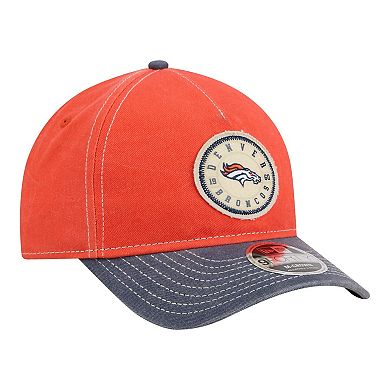 Men's New Era Orange/Navy Denver Broncos 9FORTY Felt A-Frame Adjustable Hat