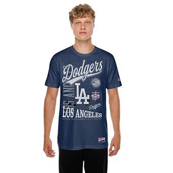 Men's New Era Navy Los Angeles Dodgers Oversized Throwback Distressed T-Shirt