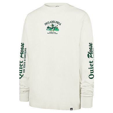 Men's '47 Cream Philadelphia Phillies Quiet Please Foundation Long Sleeve T-Shirt