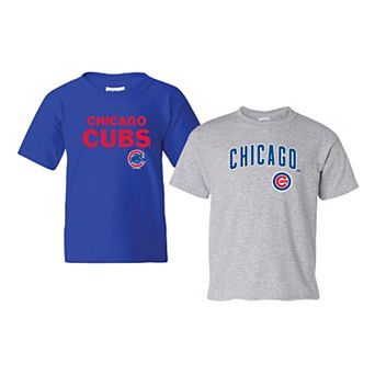 Youth Soft as a Grape Royal/Gray Chicago Cubs 2-Pack Logo T-Shirt Set