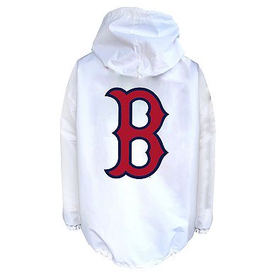 Men's Mitchell & Ness White Boston Red Sox Big & Tall Full-Snap Hooded Jacket