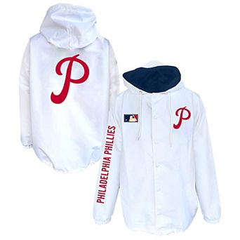 Men's Mitchell & Ness White Philadelphia Phillies Big & Tall Full-Snap Hooded Jacket
