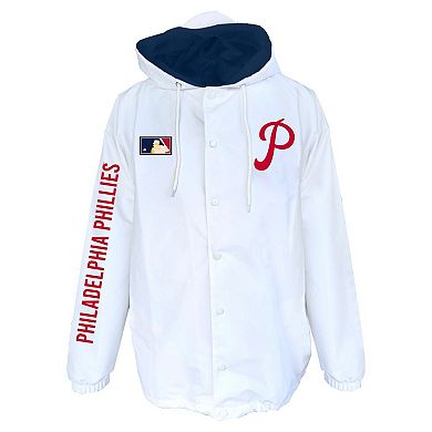 Men's Mitchell & Ness White Philadelphia Phillies Big & Tall Full-Snap Hooded Jacket