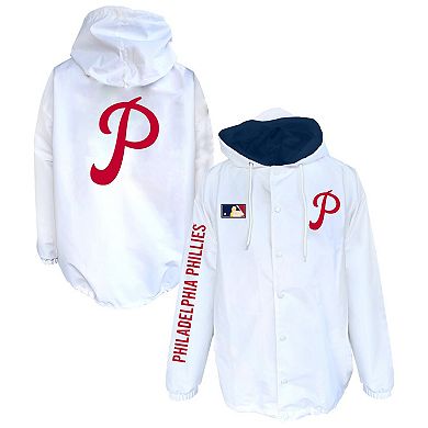 Men's Mitchell & Ness White Philadelphia Phillies Big & Tall Full-Snap Hooded Jacket
