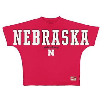 Women's Pressbox Scarlet Nebraska Huskers Flannigan Oversized T-Shirt
