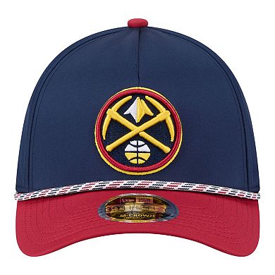 Men's New Era Navy/Red Denver Nuggets Rope Two-Tone M-Crown A-Frame 39THIRTY Flex Hat