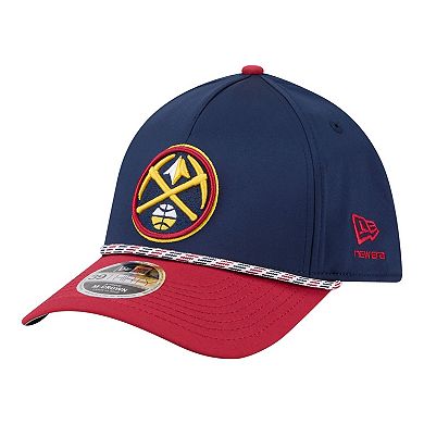 Men's New Era Navy/Red Denver Nuggets Rope Two-Tone M-Crown A-Frame 39THIRTY Flex Hat