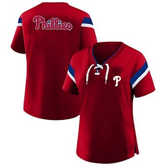 Women's Profile Red Philadelphia Phillies Lace-Up T-Shirt