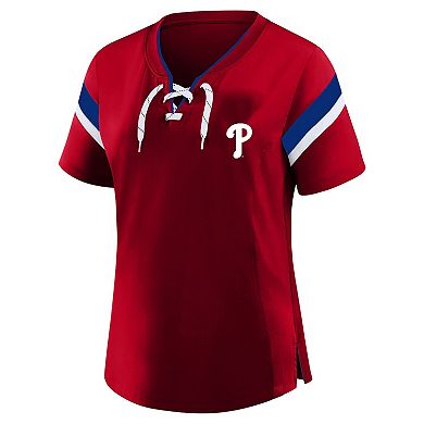 Women's Profile Red Philadelphia Phillies Lace-Up T-Shirt