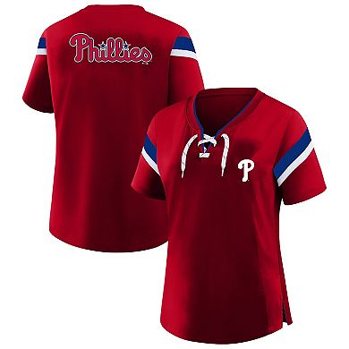 Women's Profile Red Philadelphia Phillies Lace-Up T-Shirt