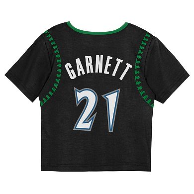 Preschool Mitchell & Ness Kevin Garnett Black Minnesota Timberwolves Play by Place Two-Pack T-Shirt & Shorts Set