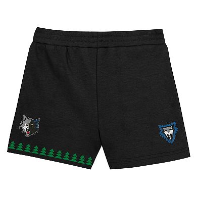 Preschool Mitchell & Ness Kevin Garnett Black Minnesota Timberwolves Play by Place Two-Pack T-Shirt & Shorts Set