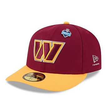 Men's New Era Burgundy/Gold Washington Commanders 2026 NFL Draft Pre-Curved 59FIFTY Fitted Hat