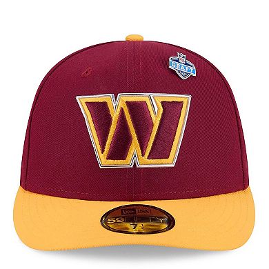 Men's New Era Burgundy/Gold Washington Commanders 2026 NFL Draft Pre-Curved 59FIFTY Fitted Hat