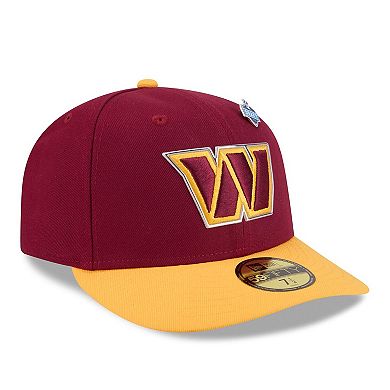 Men's New Era Burgundy/Gold Washington Commanders 2026 NFL Draft Pre-Curved 59FIFTY Fitted Hat