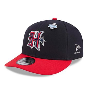 Men's New Era Navy/Red Houston Texans 2026 NFL Draft On Stage Pre-Curved 9FIFTY Snapback Hat