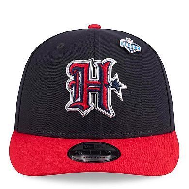 Men's New Era Navy/Red Houston Texans 2026 NFL Draft On Stage Pre-Curved 9FIFTY Snapback Hat