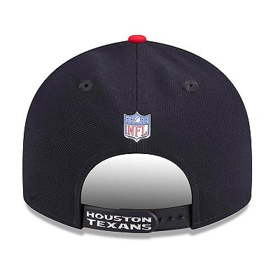 Men's New Era Navy/Red Houston Texans 2026 NFL Draft On Stage Pre-Curved 9FIFTY Snapback Hat