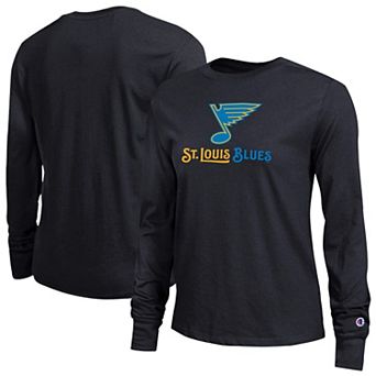 Women's Champion Black St. Louis Blues Wordmark Lockup Long Sleeve T-Shirt