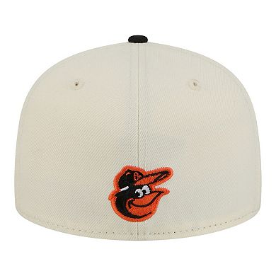 Men's New Era Cream Baltimore Orioles Two-Tone Stitch 59FIFTY Fitted Hat