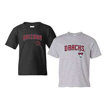 Youth Soft as a Grape Black/Gray Arizona Diamondbacks 2-Pack Logo T-Shirt Set