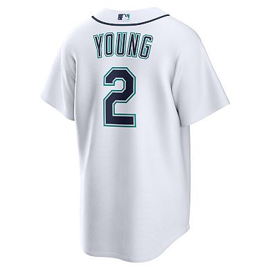 Men's Nike Cole Young White Seattle Mariners Home Replica Jersey
