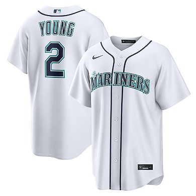 Men's Nike Cole Young White Seattle Mariners Home Replica Jersey