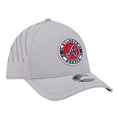 Men's New Era Gray Atlanta Braves Patch 39THIRTY A-Frame M-Crown Perforated Flex Hat