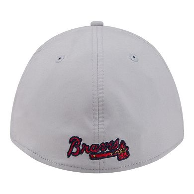 Men's New Era Gray Atlanta Braves Patch 39THIRTY A-Frame M-Crown Perforated Flex Hat
