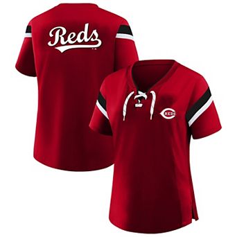 Women's Profile Red Cincinnati Reds Lace-Up T-Shirt