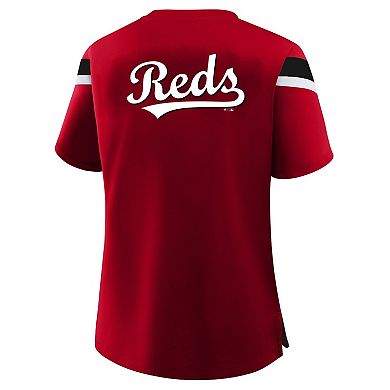 Women's Profile Red Cincinnati Reds Lace-Up T-Shirt